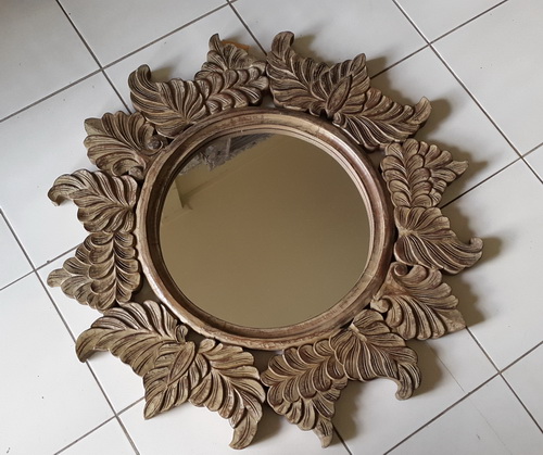 wood mirror decoration