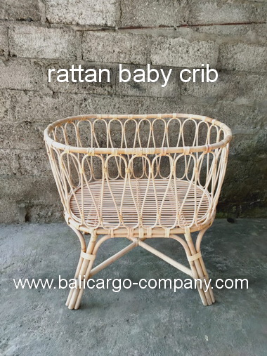 rattan baby crib
