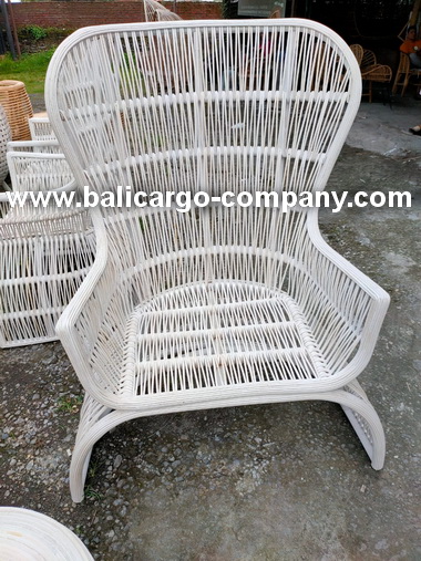 white rattan chair