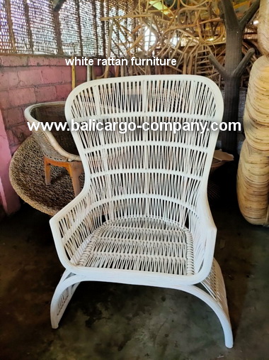 white rattan chair