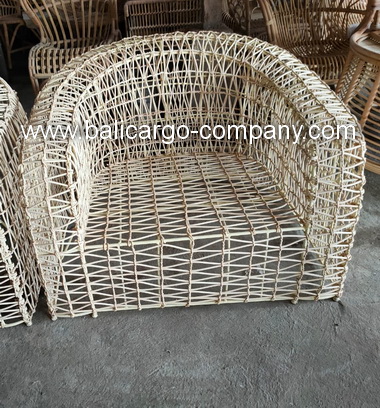 white rattan chair