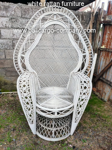 white rattan chair