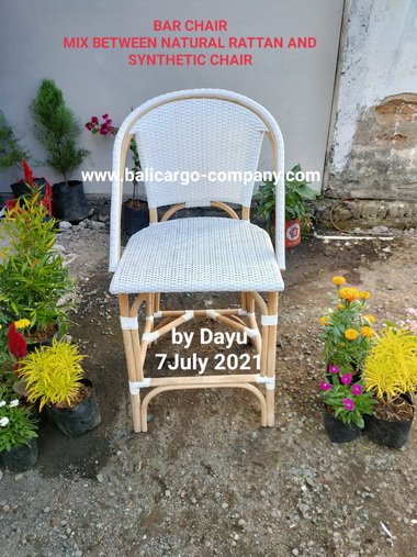 white rattan chair
