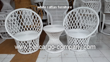 white rattan chair