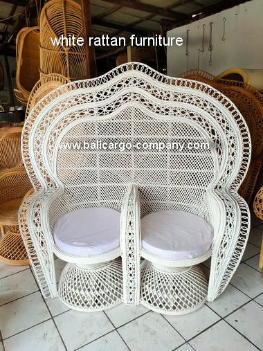 white rattan chair