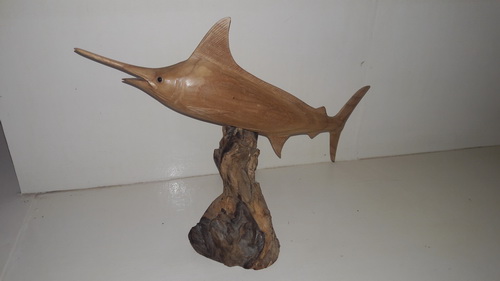 fish wood statue