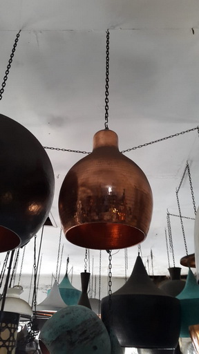 hanging copper lamps