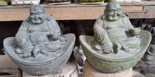 happy buddha resin