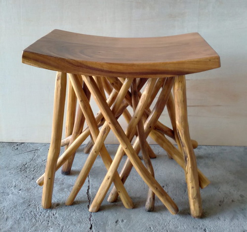 tribal wood stool